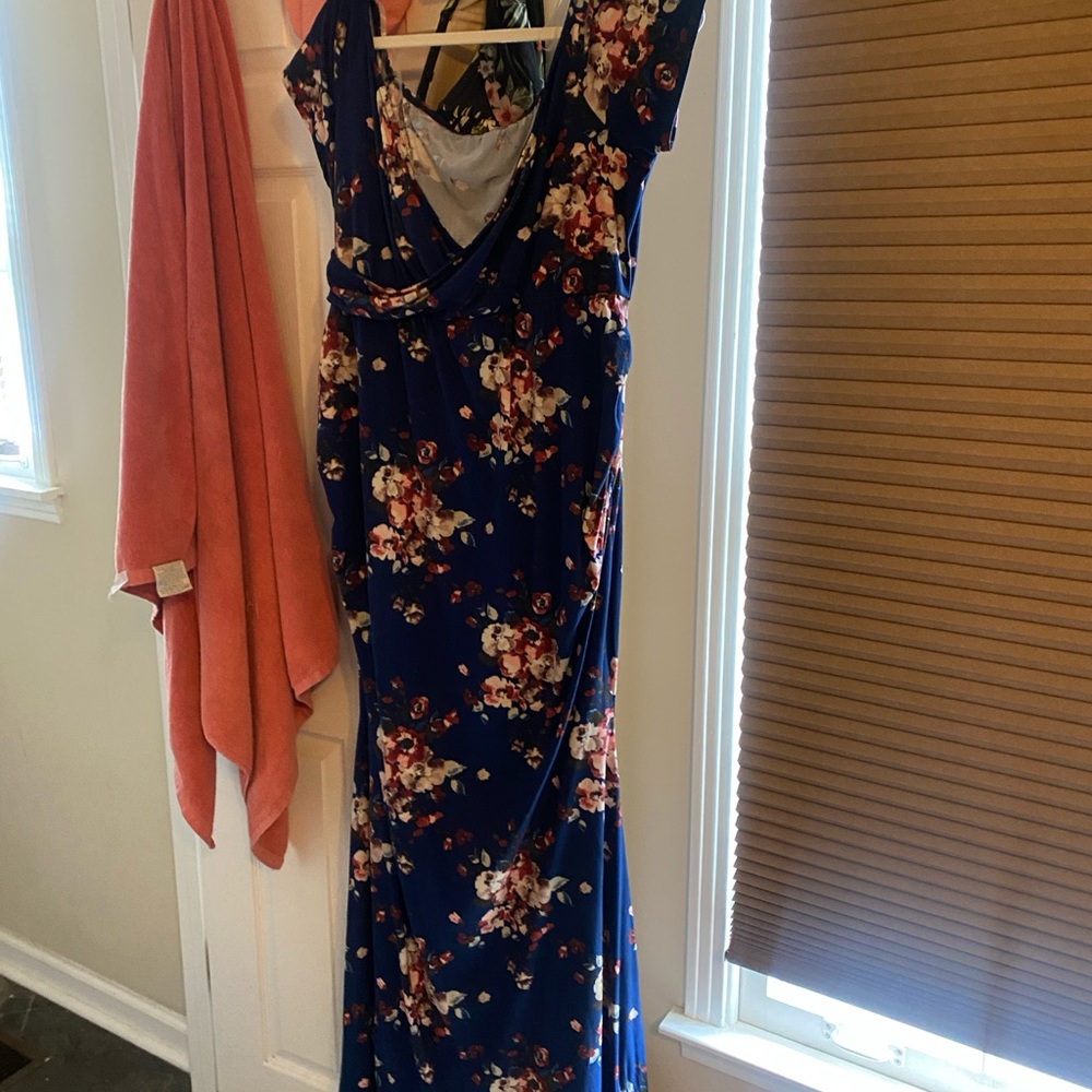 Elegant Floral Blue Dress